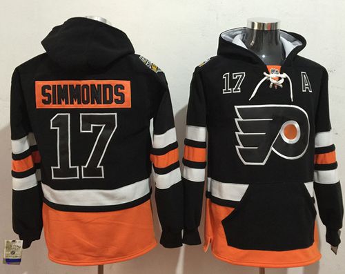 Flyers #17 Wayne Simmonds Black Name & Number Pullover NHL Hoodie